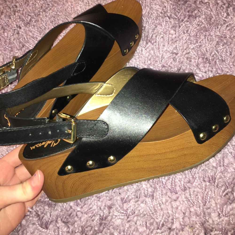 Sam edelman black platformed sandals W 8.5